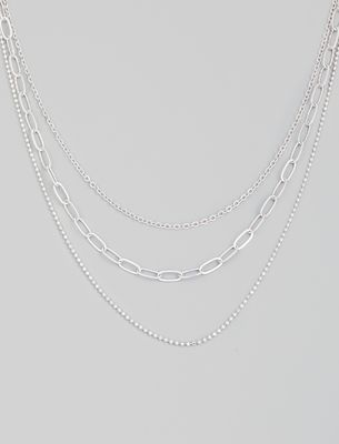 Silver 3 Layer Assorted Necklace
