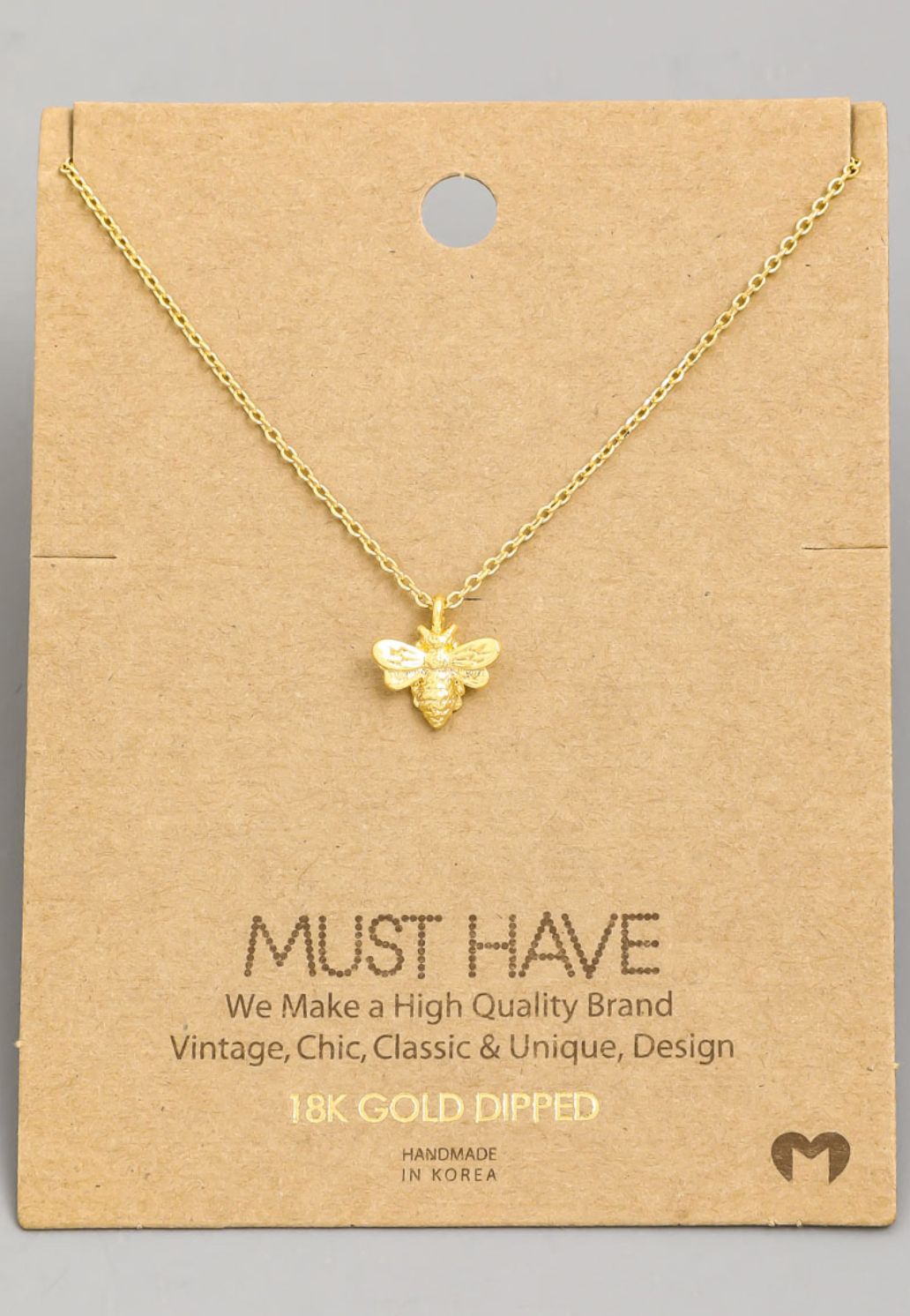 Mini Bee Pendant Necklace
