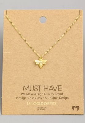Mini Bee Pendant Necklace