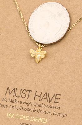 Mini Bee Pendant Necklace