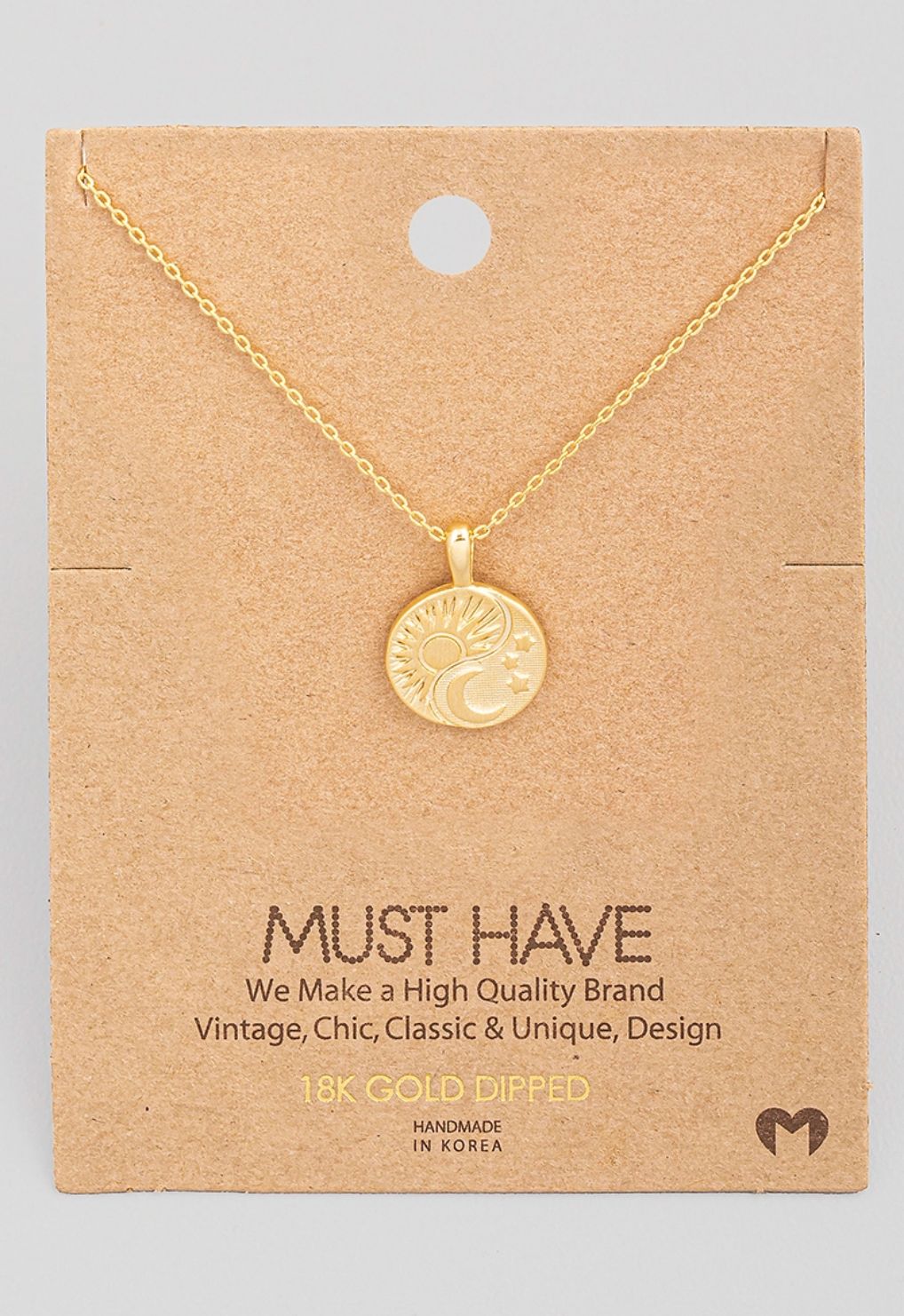 Sun &amp; Moon Coin Pendant Necklace