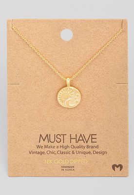 Sun &amp; Moon Coin Pendant Necklace