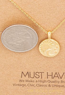 Sun &amp; Moon Coin Pendant Necklace