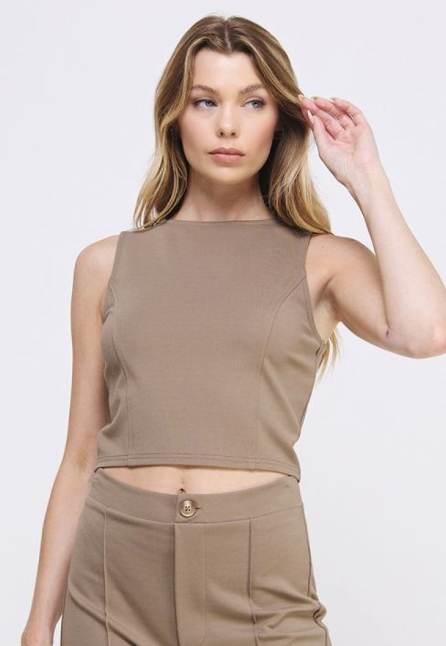 Kat Tank, Colour: Taupe, Size: Small