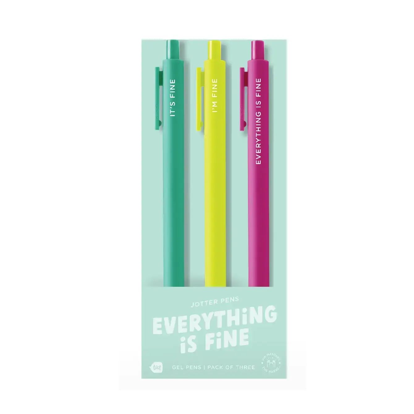 3 Pack Jotter Pen Set, Style: Everything Is Fine