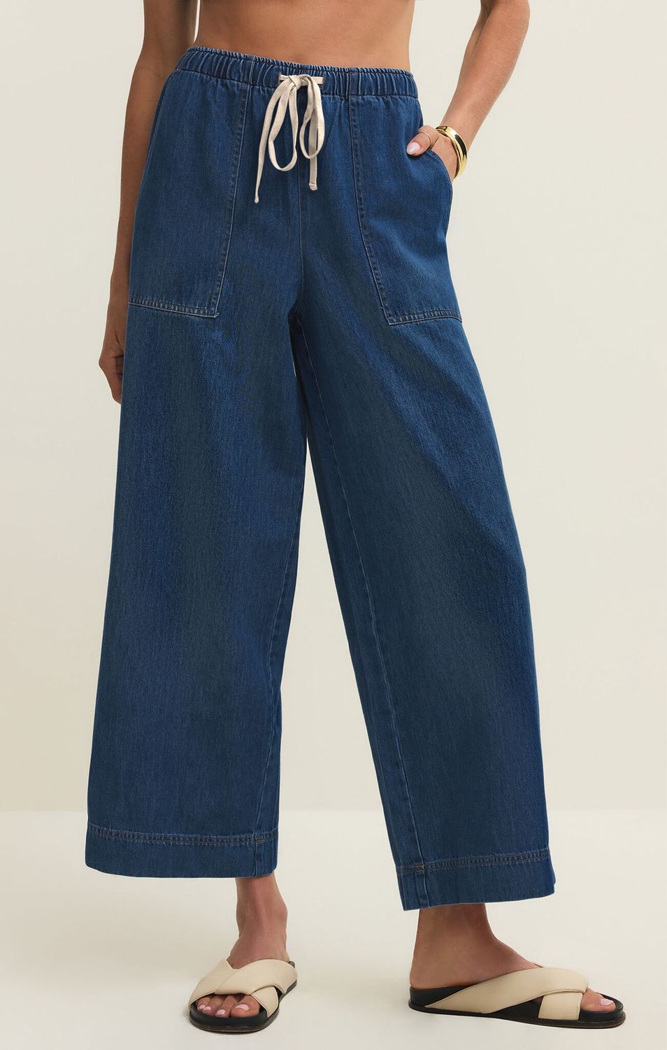 Daycation Denim Utility Pant, Color: Deep Water, Size: Large