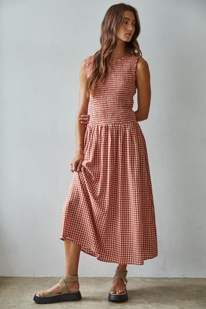 Sayler Gingham Smocked Dress