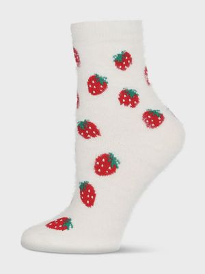 Strawberry Cozy Crew Socks