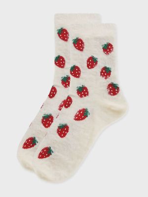 Strawberry Cozy Crew Socks