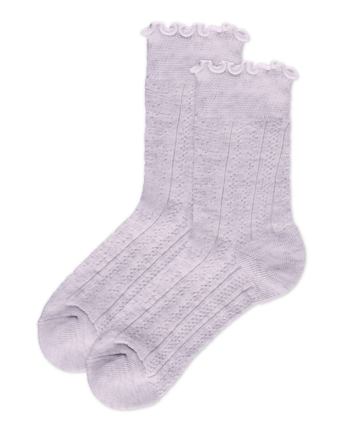 Ruffle Cuff Pointelle Sock