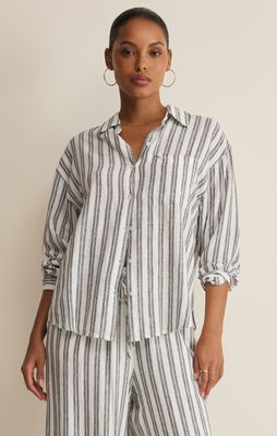 The Perfect Striped Button Up Top