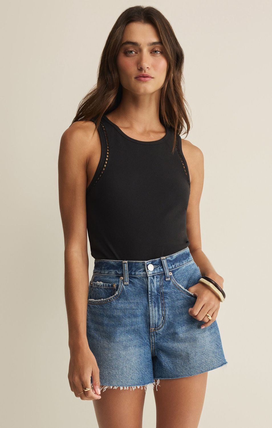 Boa Rib Tank, Color: Black, Size: Extra Small