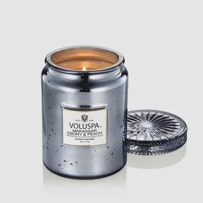 Makassar Ebony &amp; Peach Large Jar Candle