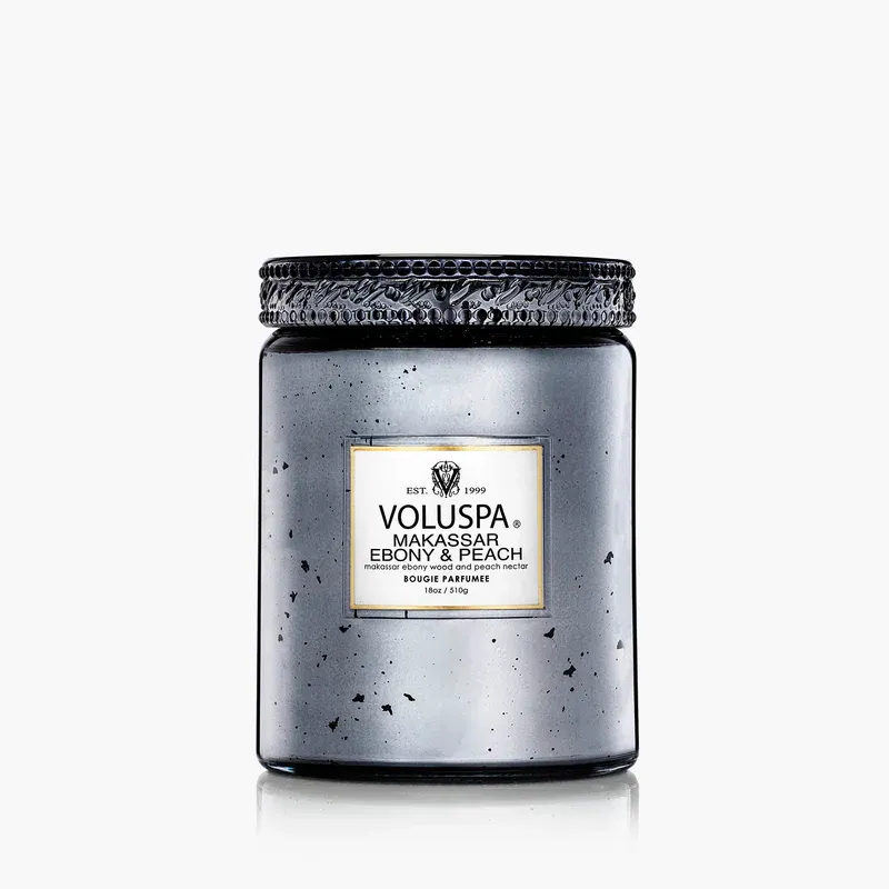 Makassar Ebony &amp; Peach Large Jar Candle