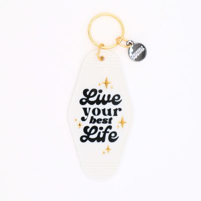 Hot Stamped Motel Keychain Live Your Best Life