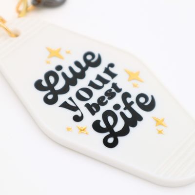 Hot Stamped Motel Keychain Live Your Best Life