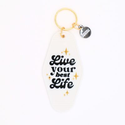 Hot Stamped Motel Keychain Live Your Best Life