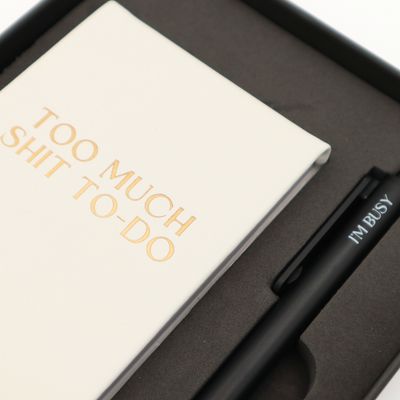 Pocket Journal &amp; Pen Box Set Too Much Shit To Do