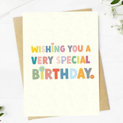 "Wishing you a very special birthday" card