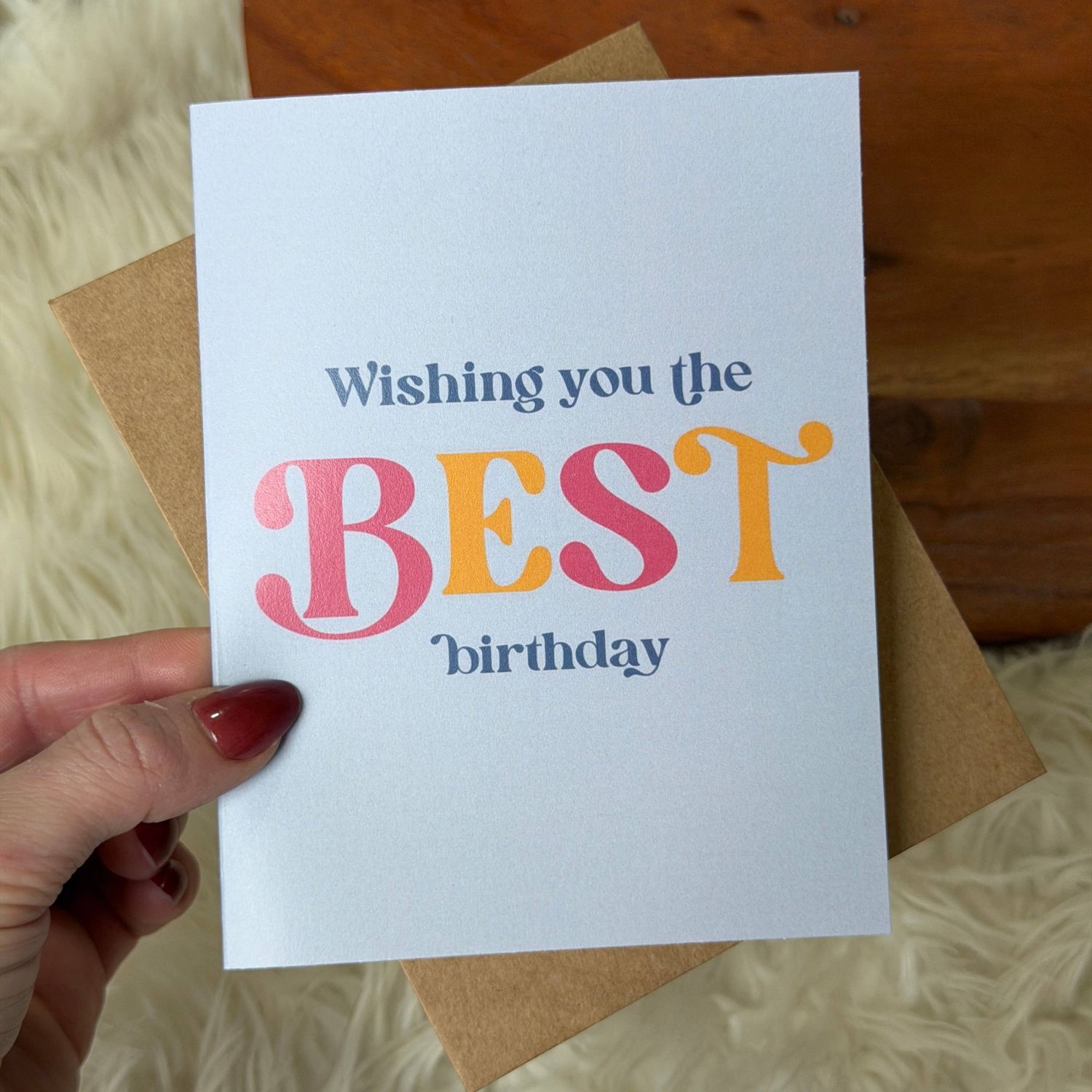 "Wishing you the BEST birthday" Text Birthday Card