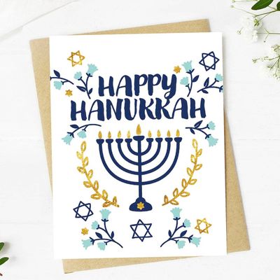 "Happy Hanukkah" Star Card