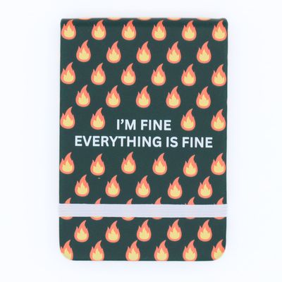 Leatherette Pocket Journal I'm Fine Everything is Fine