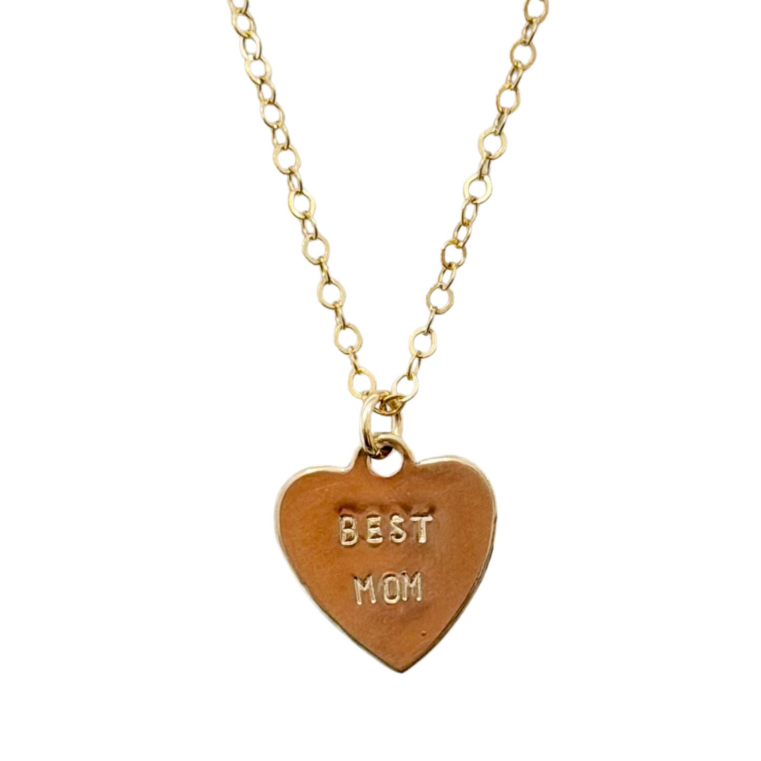 Large Charm Heart Necklace, Style: Best Mom