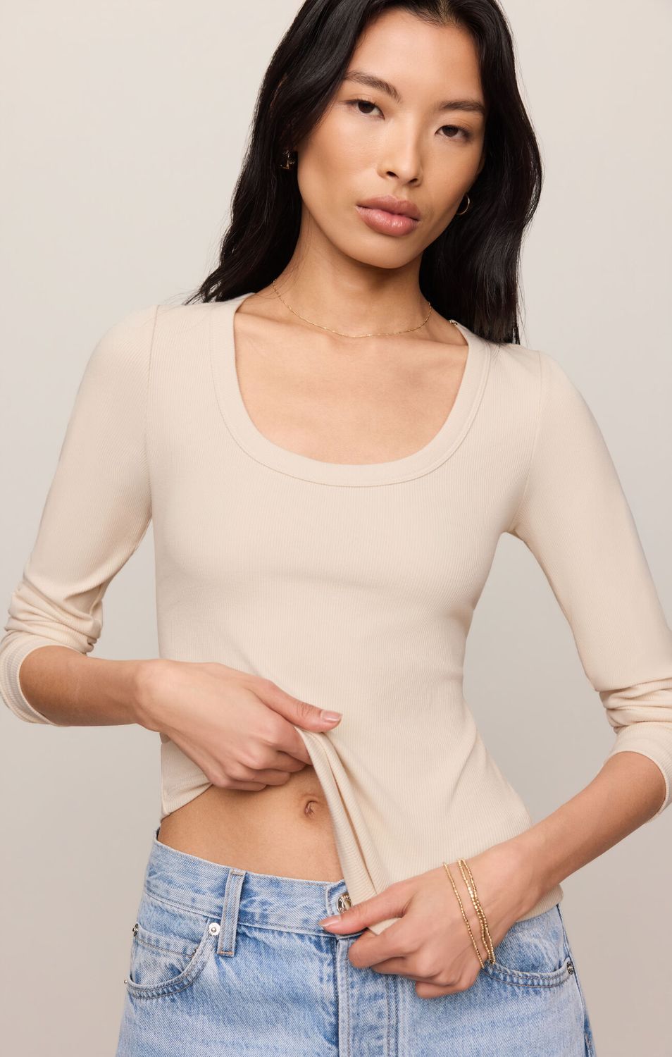 Greyson Scoop LS Tee, Colour: Cocoa Bean, Size: Large