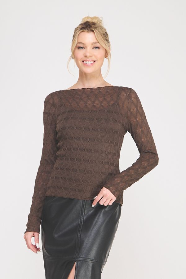 Espresso Jacquard Top