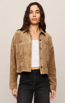 All Day Cropped Suede Jacket