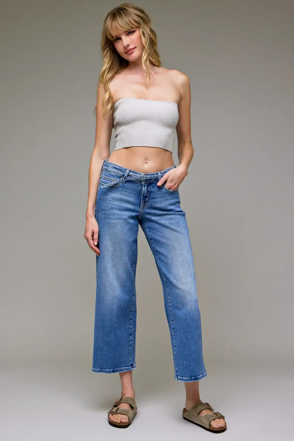 Logan Petite Belted Jean