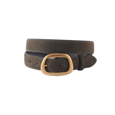 Suede Belt w/ Organic Buckle
