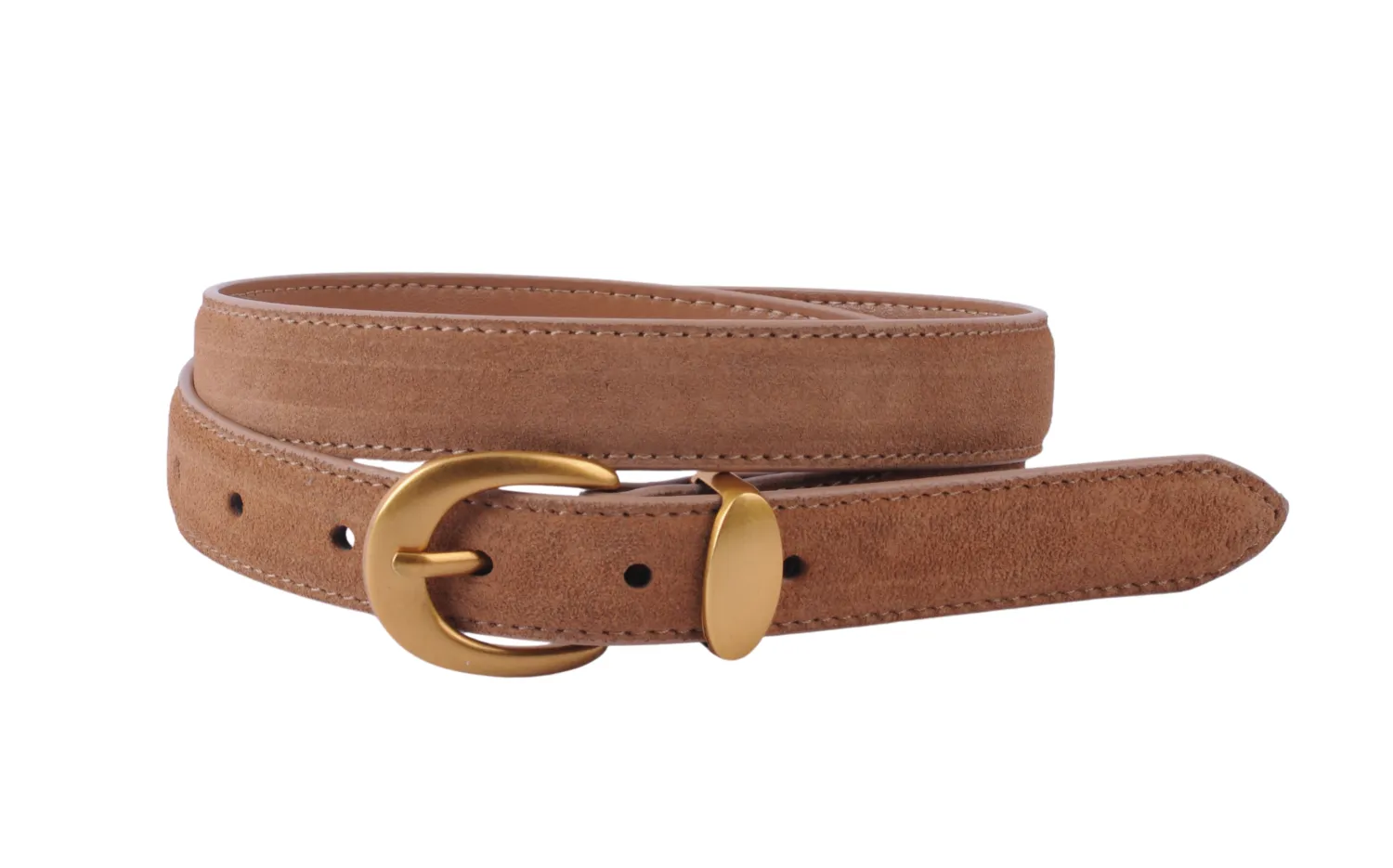 Suede Belt Curved Buckle