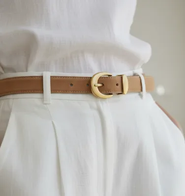 Suede Belt Curved Buckle