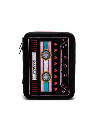 Velvet Jewelry Zip Case / Organizer - "Mixtape" Cassette