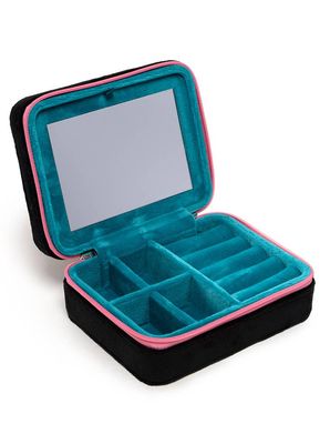 Velvet Jewelry Zip Case / Organizer - "Mixtape" Cassette