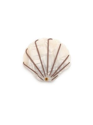 Swing-Hinge Folding Compact Mirror - Seashell - Pearlescent