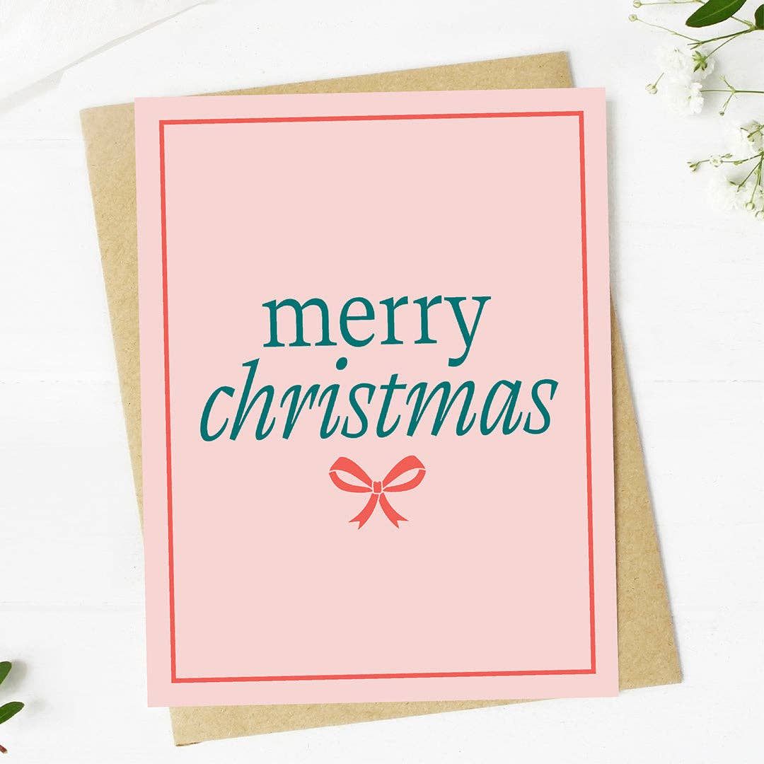 "Merry Christmas" Bow Card