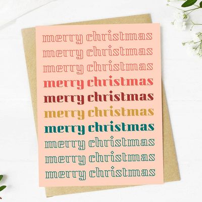 "Merry Christmas" Text Stack Card