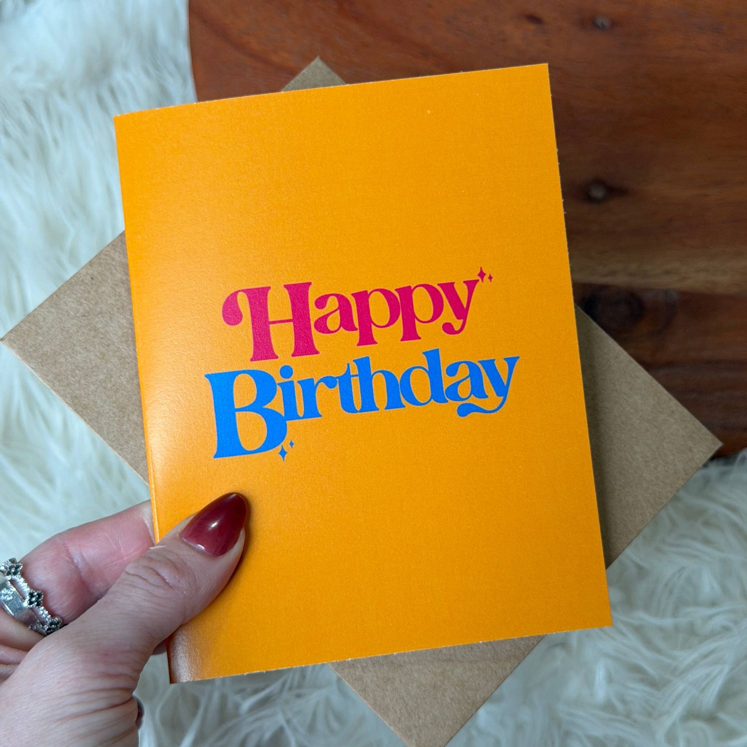 Happy Birthday Yellow Text Card