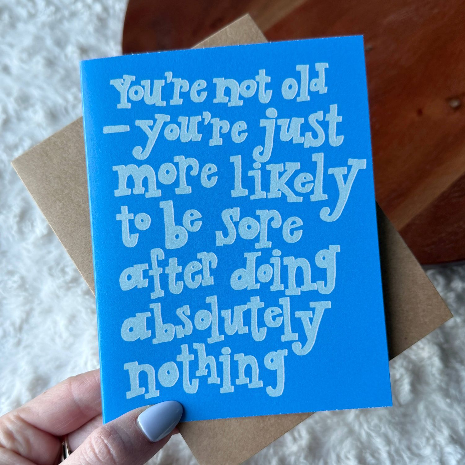"Sore after doing nothing" Card