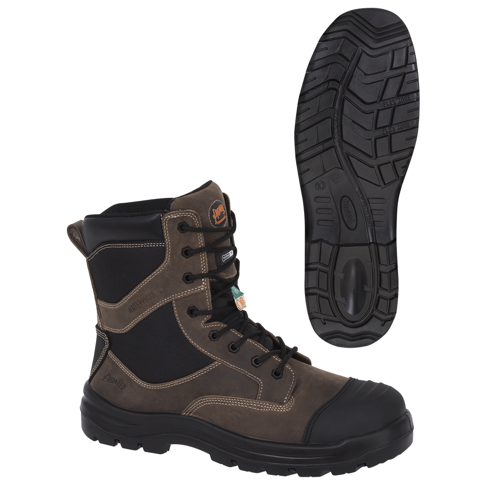 Pioneer Composite Toe/Plate Metal Free Leather Safety Work Boot, Colour: Brown, Size: 7