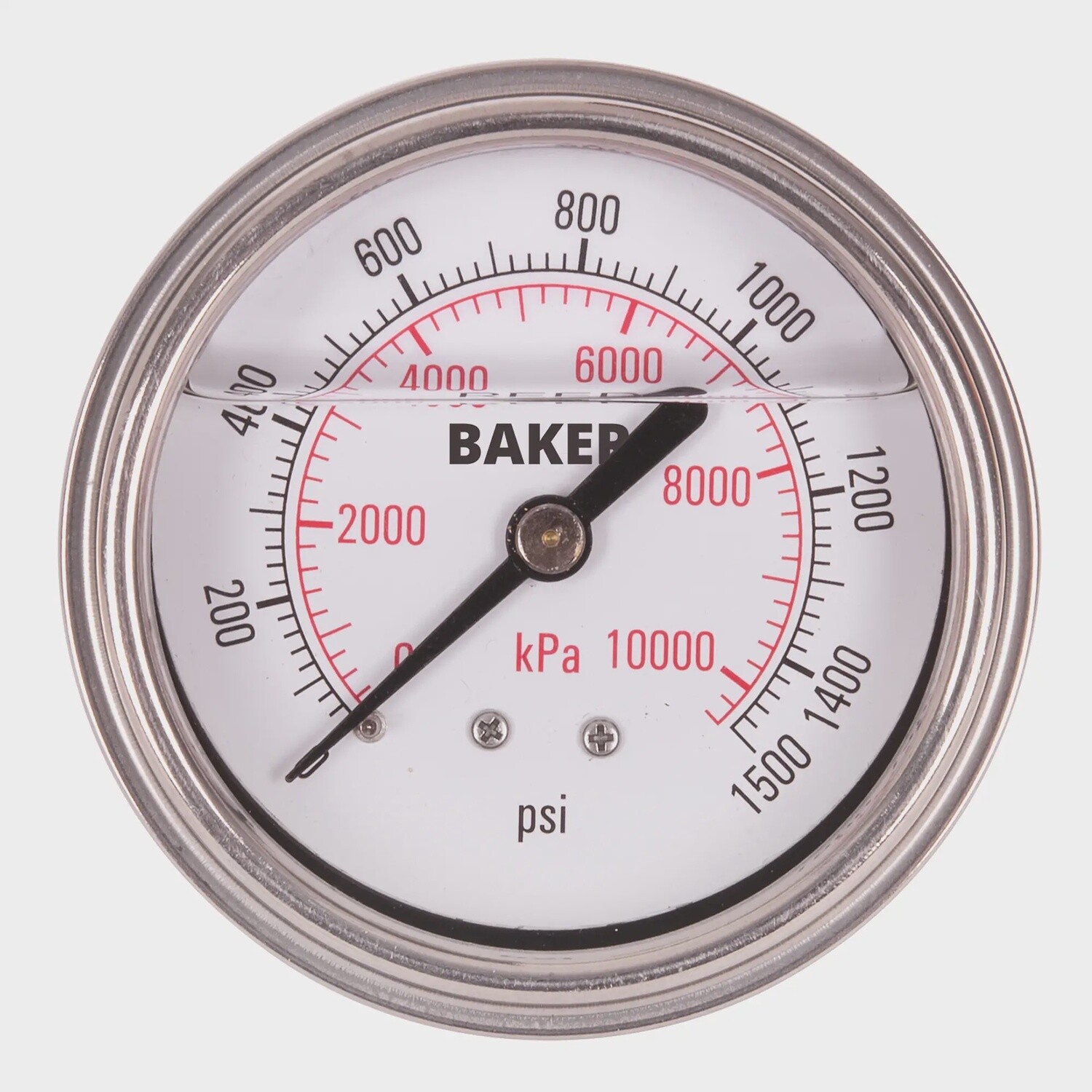 GAUGE 0-1500 PSI LQD FILLED PRESSURE  BACK MOUNT