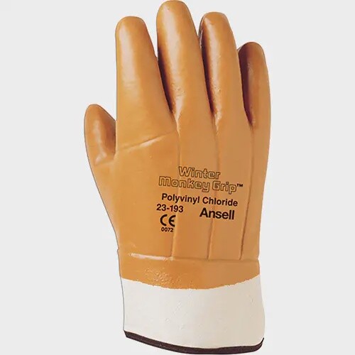 ANSELL 23-193 MONKEY GRIP GLOVE WNTER VINYL SFT CUFF XL