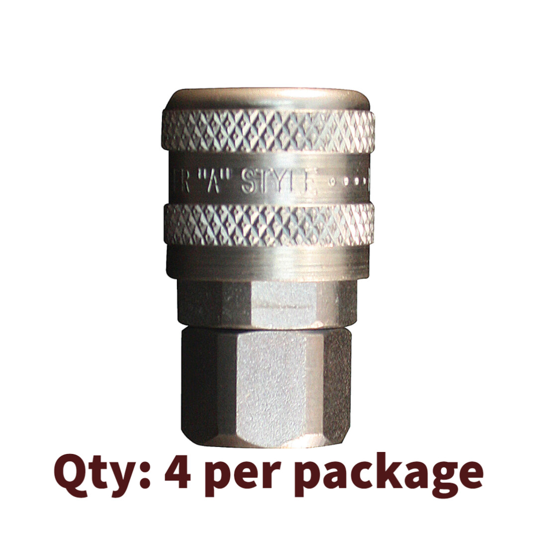 1/4&quot; FEMALE AIR COUPLER BODY &quot;A&quot; STYLE - PACKAGE OF 4