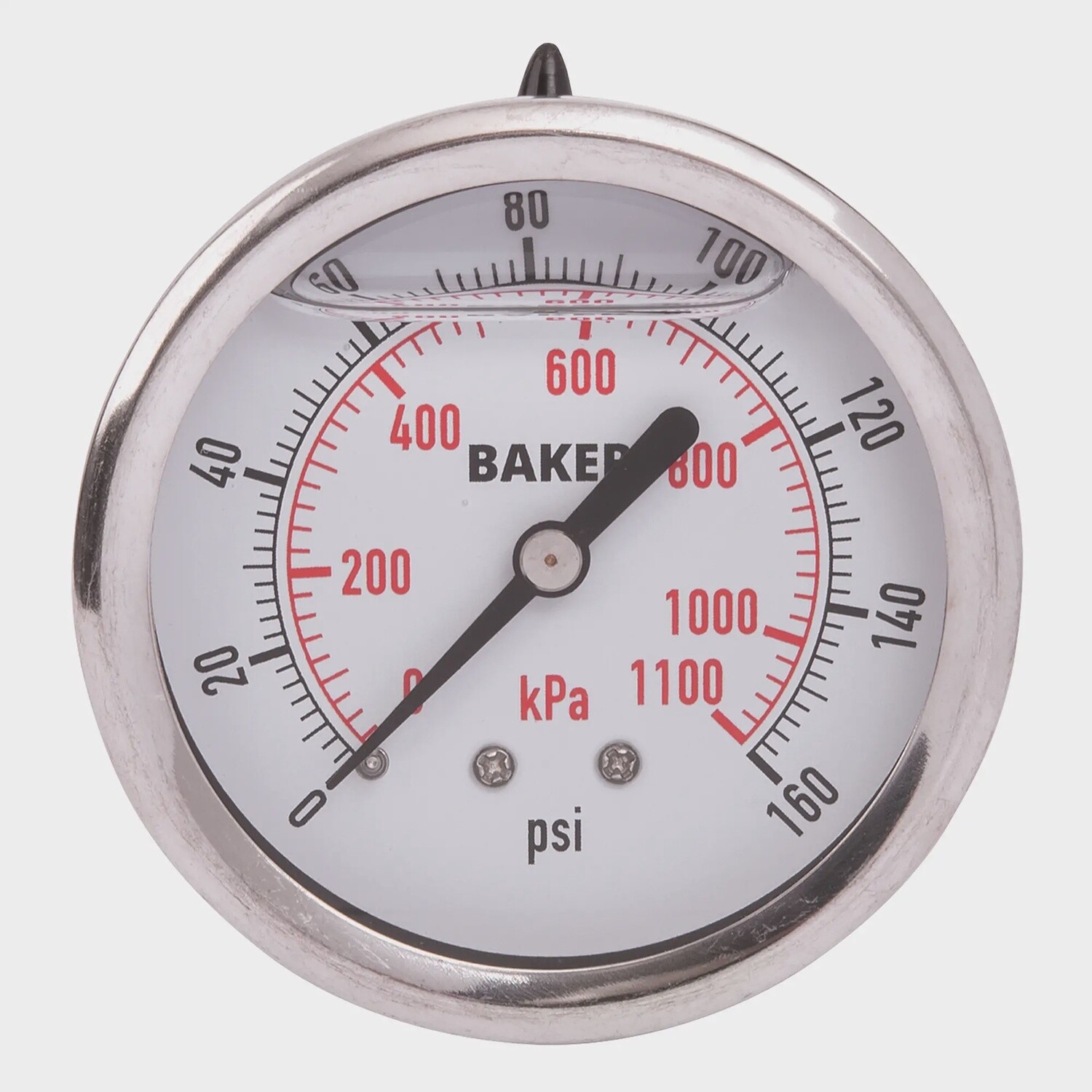 PRESSURE GAUGE 0-160PSI LQD FILLED 2.5&quot; FACE BACK MOUNT