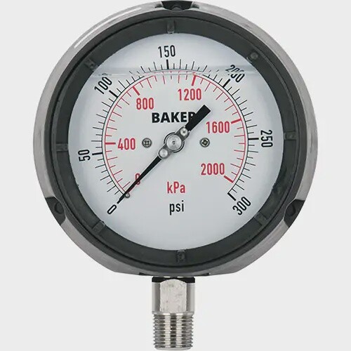 PROCESS GAUGE 0-3000 PSI LQD FILLED 4.5&quot; FACE BOTTOM MOUNT