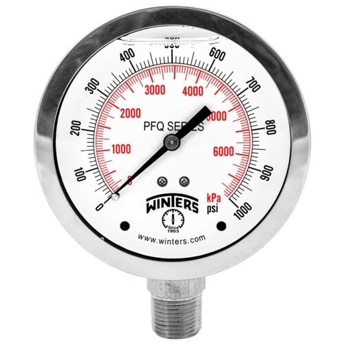 PRESSURE GAUGE 0-30 PSI LQD FILLED 4&quot; FACE BACK MOUNT