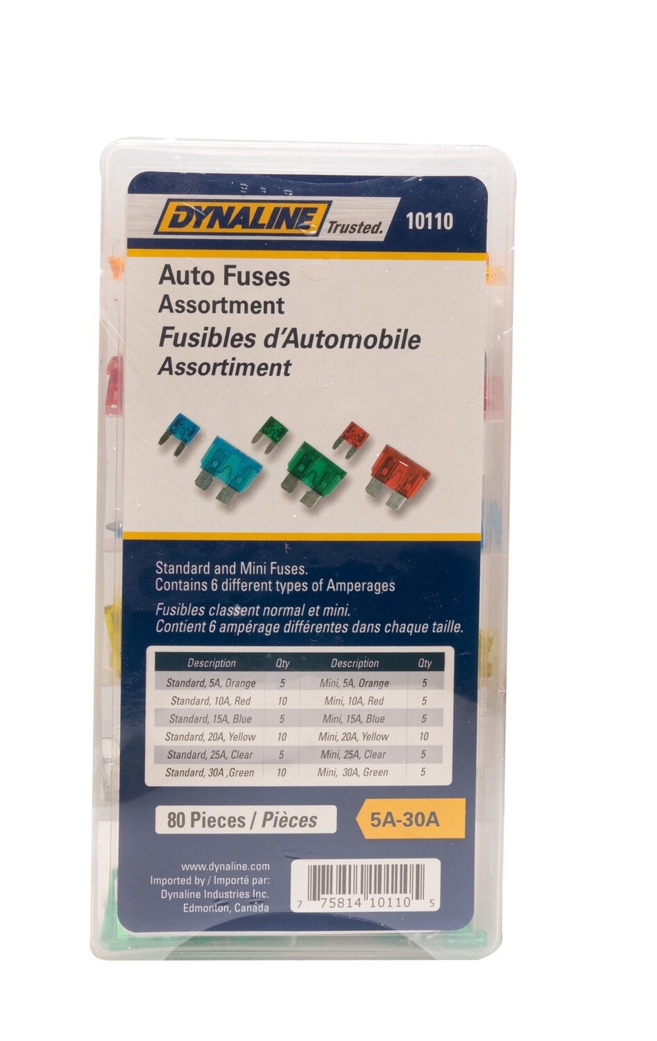 AUTO FUSE ASSORTMENT 80PCS 6 SIZES STD. &amp; MINI