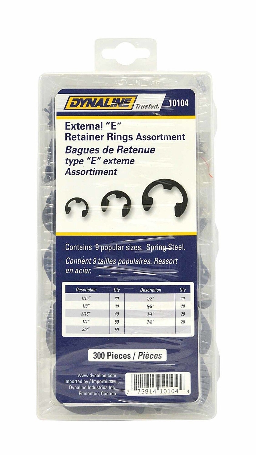 EXTERNAL E RETAINER RING ASSORTMENT